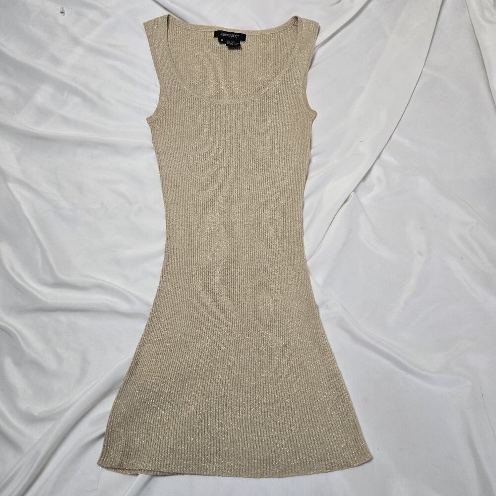 Karen Kane Women's Blouse Tank Top Sleeveless Brown Sparklies Size Medium M